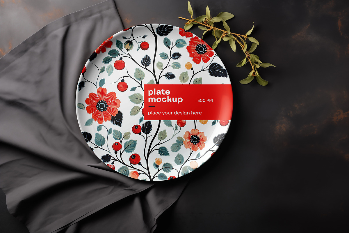 Ceramic Plate Mockup, a Merchandise Mockup by dpi (Photo 6 of 10)