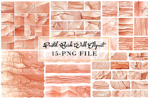 Pastel Brick Wall Clipart, an Illustration by Libby Wishes