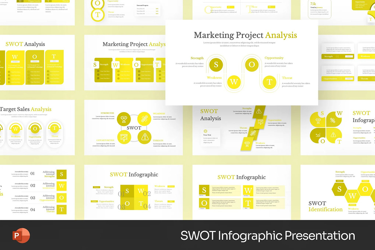 SWOT Infographic Powerpoint, a Presentation Template by Fit-tee (Photo 1 of 2)