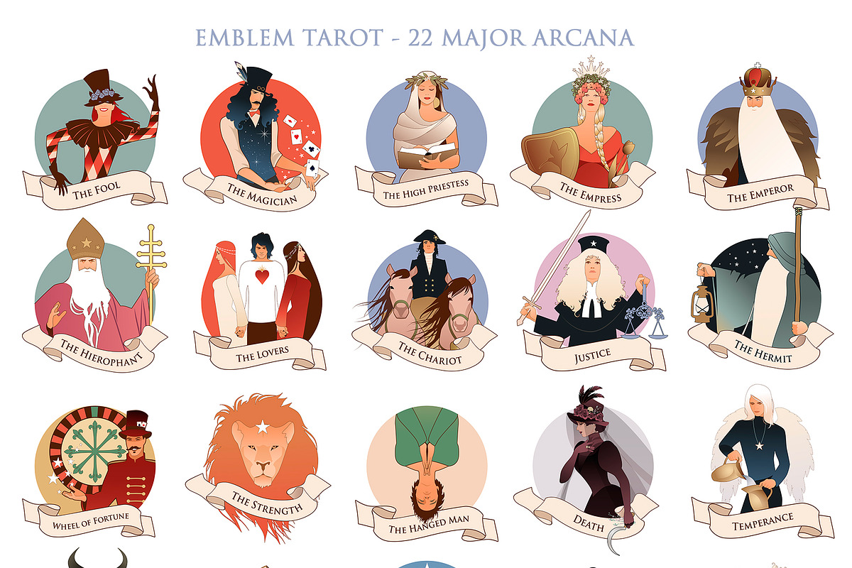 Circular Tarot Cards. Major Arcana, an Illustration by La Inspiratriz