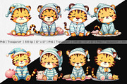 Sleepy Tiger Clipart, a Graphic by Artnoy (Thumbnail 2 of 5)