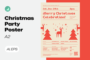 Christmas Party Event Poster, a Flyer Template by Danil Polshin