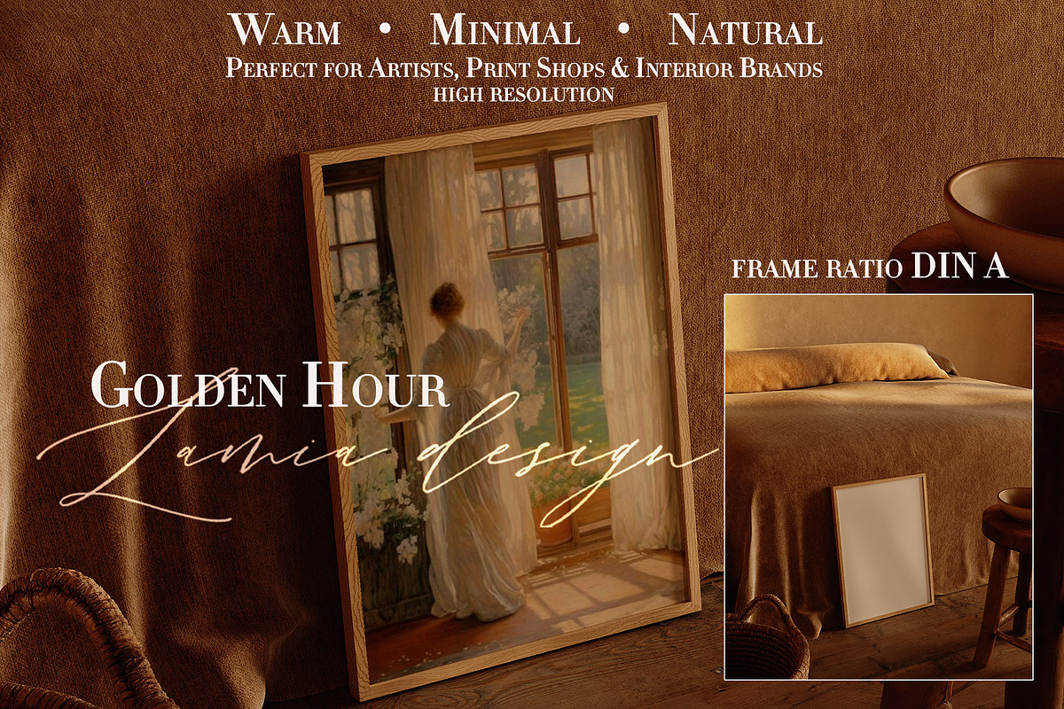Sunlight Bedroom Art Frame Mockup, a Household Mockup by LAMIA DESIGN (Photo 8 of 18)
