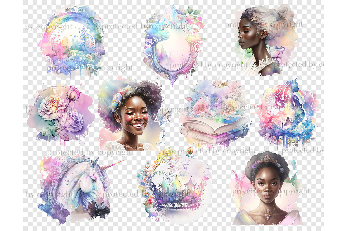 Pastel Black Princess Watercolor, a Person Illustration by GlamArtZhanna (Photo 4 of 5)