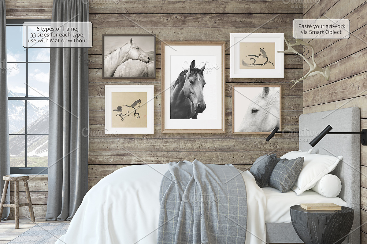 MOUNTAIN RETREAT HOME Frame mockups, a Poster Template by MyHomeMockups (Photo 6 of 10)