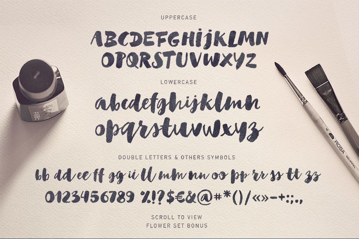 Adelina Script + Flower set Bonus preview 5