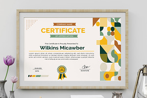 Geometric Certificate Design Layout, a Stationery Template by MightyDesign