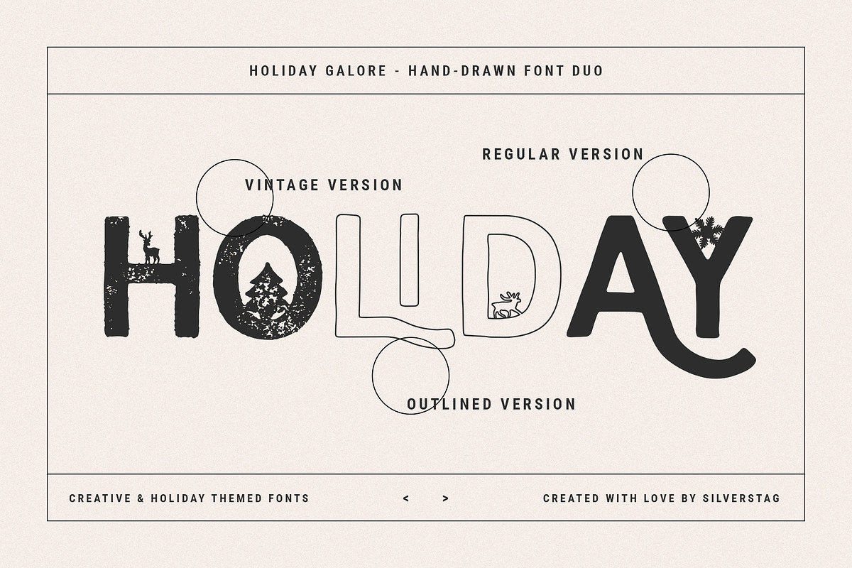 Holiday Galore - Hand-Drawn Font Duo, a Sans Serif Font by SilverStag Type Foundry (Photo 27 of 39)