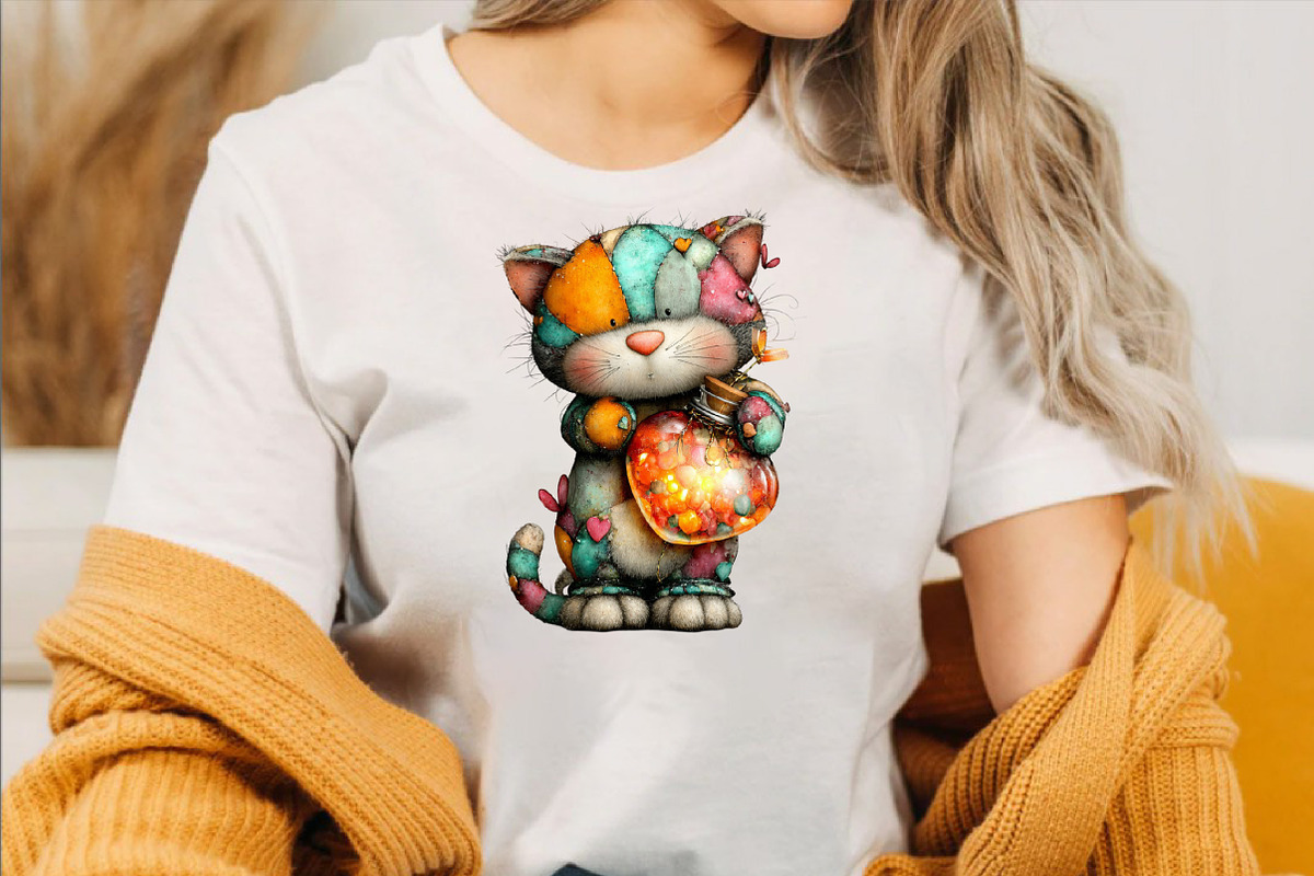 Whimsical Valentine Cats Clipart Bun, an Illustration by SVGArt (Photo 3 of 7)
