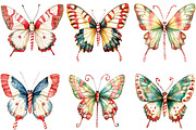 Watercolor Christmas Butterfly Clipa, an Illustration by CraftArtStudio (Thumbnail 2 of 6)