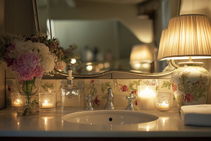 Interior of a traditional English bathroom with bath, shower, mi, a Photo by Studio ANNA