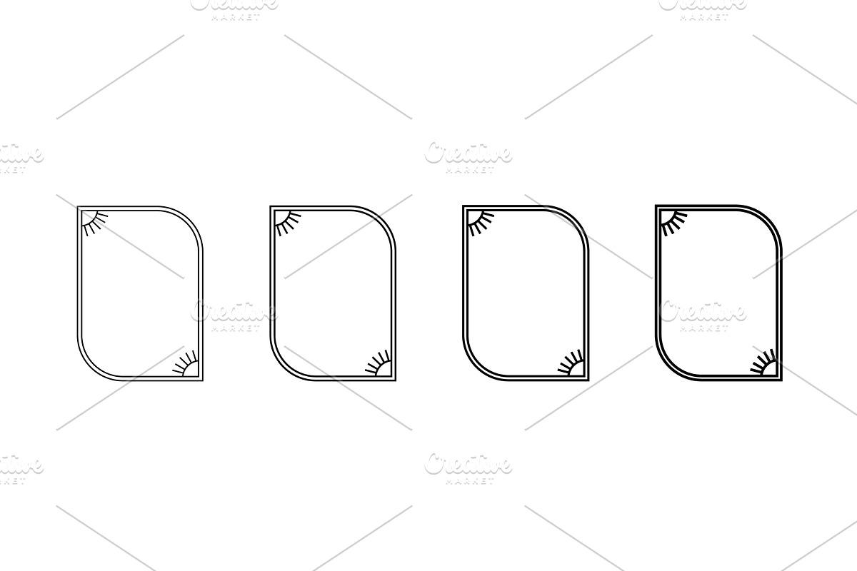 Set of simple dark frameworks for, an Object Illustration by skripnikbb