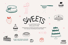 Sweets: Hand Drawn Pastry & Desserts by  in Illustrations