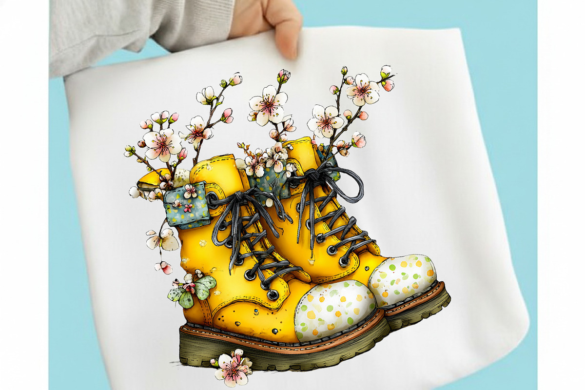 Boots with Spring Flowers Sublimatio, an Illustration by designcity5 (Photo 4 of 5)