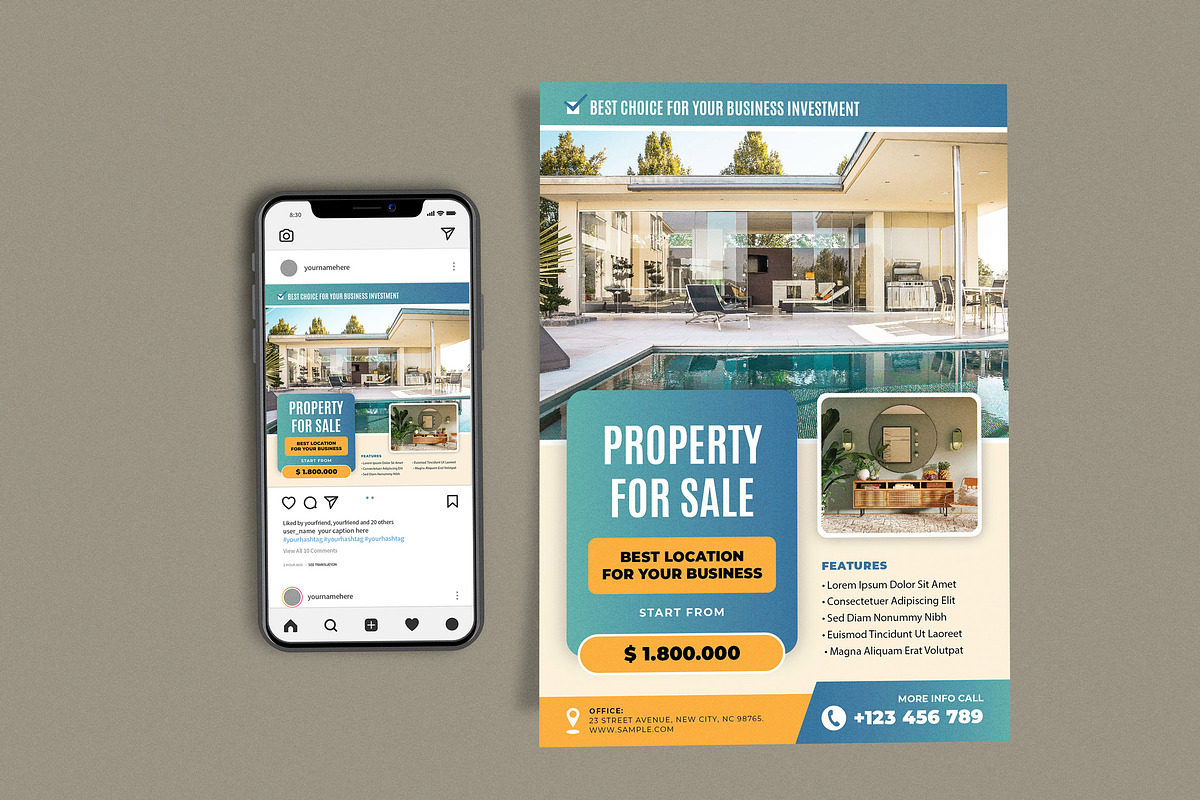 Simple Property for Sale, a Flyer Template by Me55enjah Design (Photo 1 of 4)
