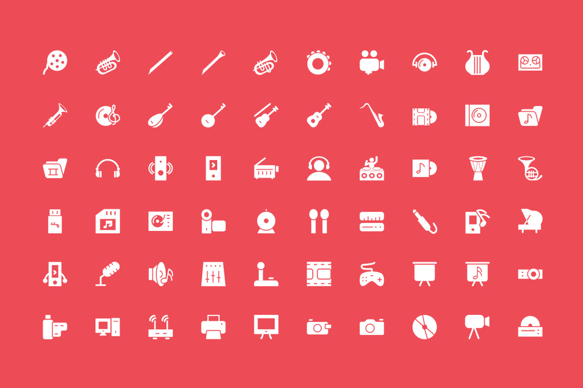 100 Music Vector Icons preview 2