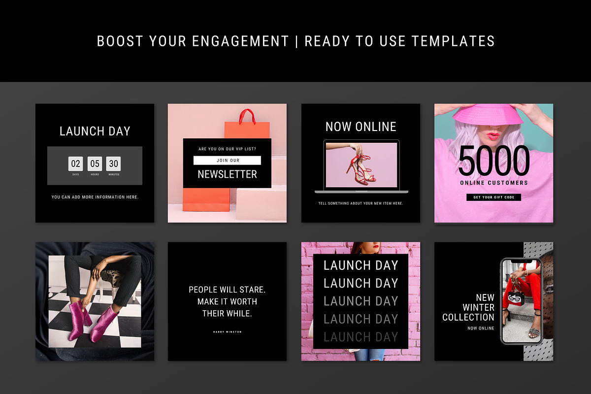 Fashion Templates Canva Instagram, a Social Media Template by DeeBeeDesign (Photo 3 of 7)