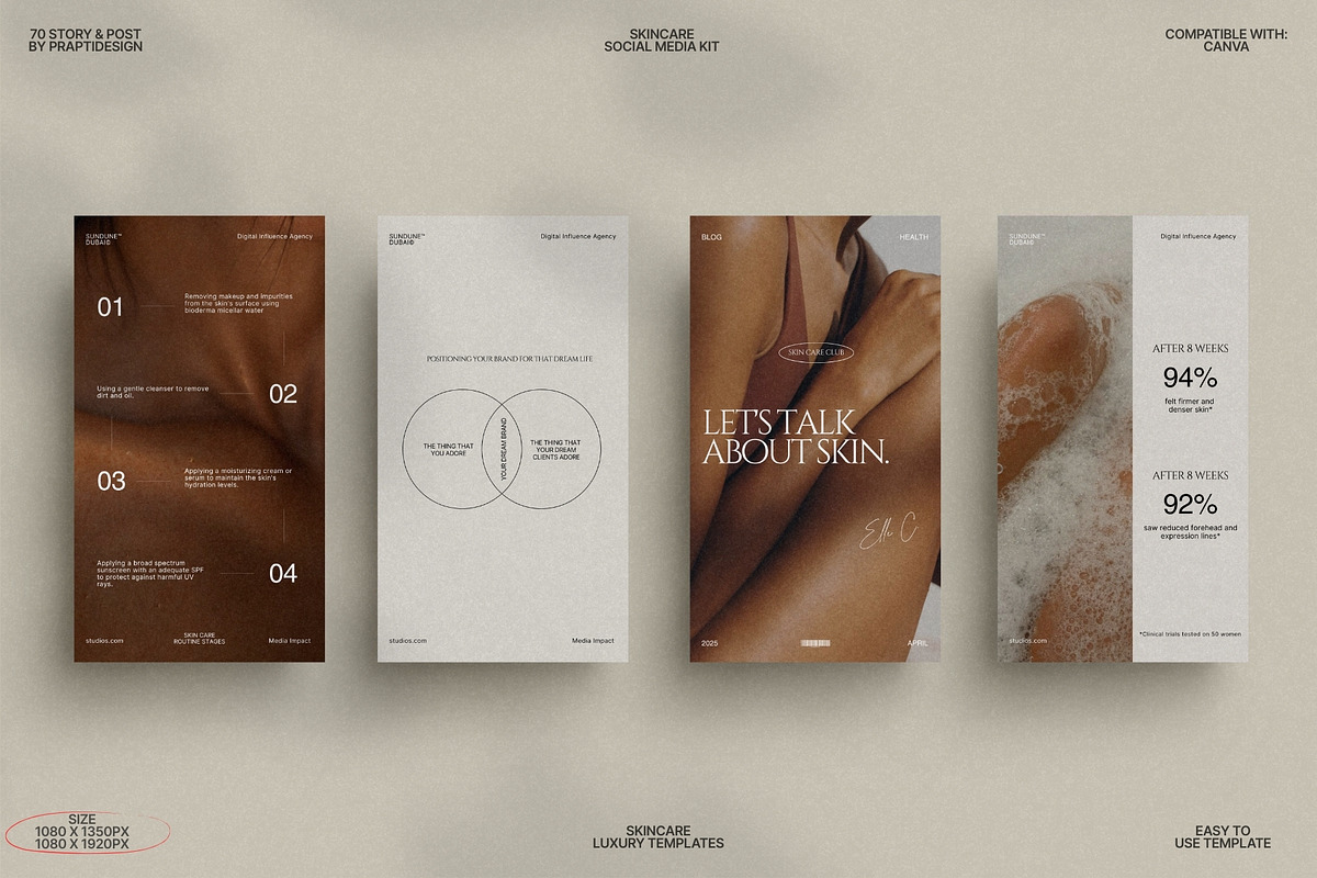 Skincare Post & Story Templates preview 5