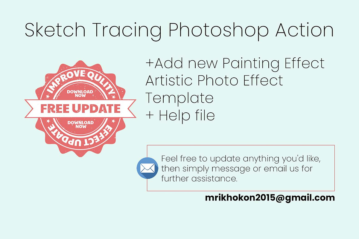 Sketch Tracing Photoshop Action, an Action Add-On by MRI STUDIO (Photo 2 of 19)