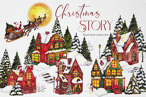 Christmas Story. Watercolor graphic, an Object Graphic by ma_i_vi