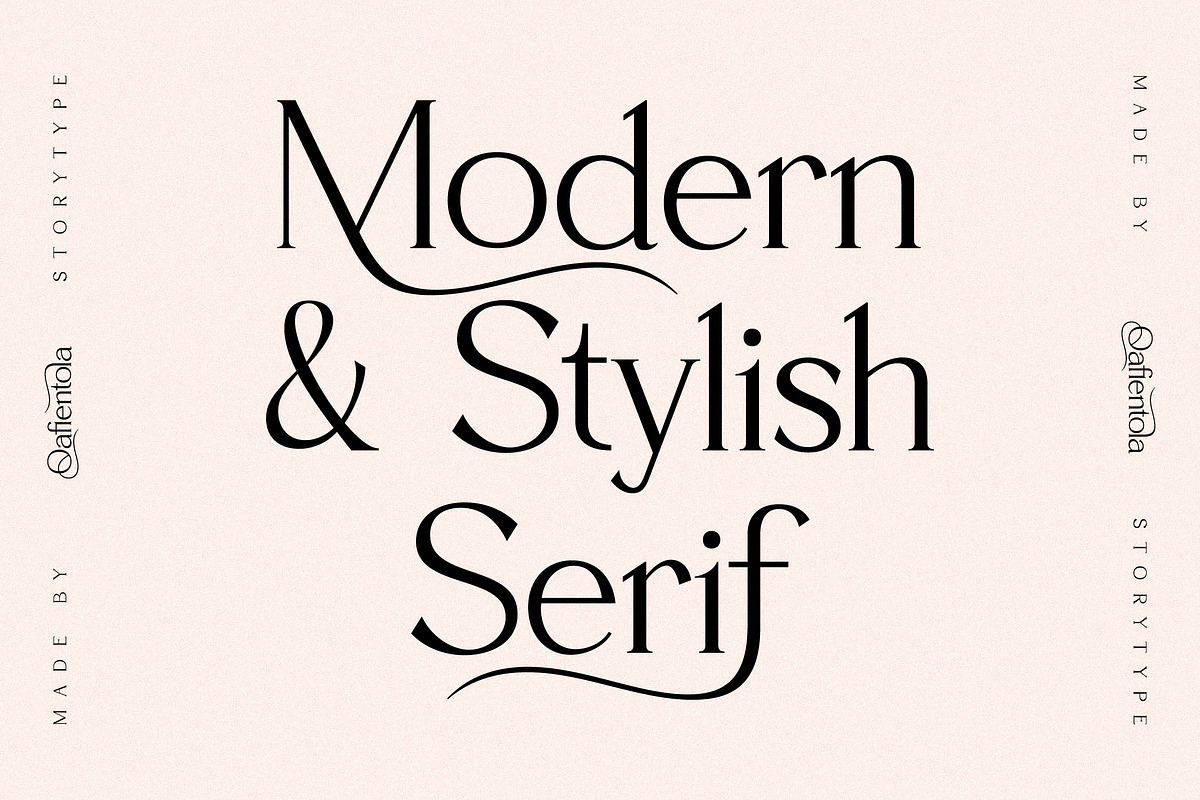 Qafientola A Modern Stylish Serif, a Serif Font by Storytype Studio (Photo 7 of 15)
