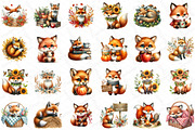 Watercolor Autumn Fox Clipart Bundle, an Illustration by DreamPrint404 (Thumbnail 5 of 6)