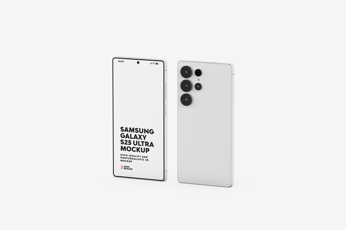 Samsung Galaxy S25 Ultra Mockup, an Android Mockup by UnicDesign (Photo 17 of 35)