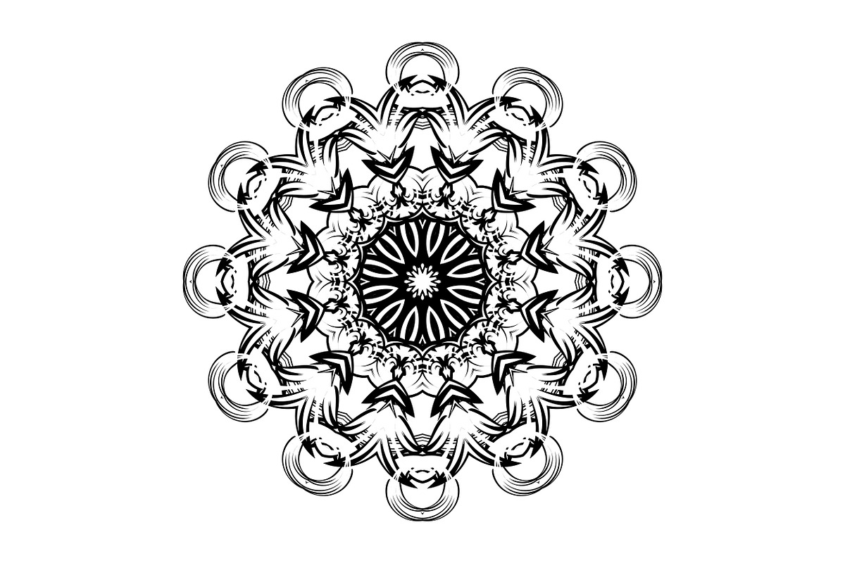 Ornamental Black White Mandala Pack, a Decorative Illustration by NJ Himel (Photo 50 of 103)