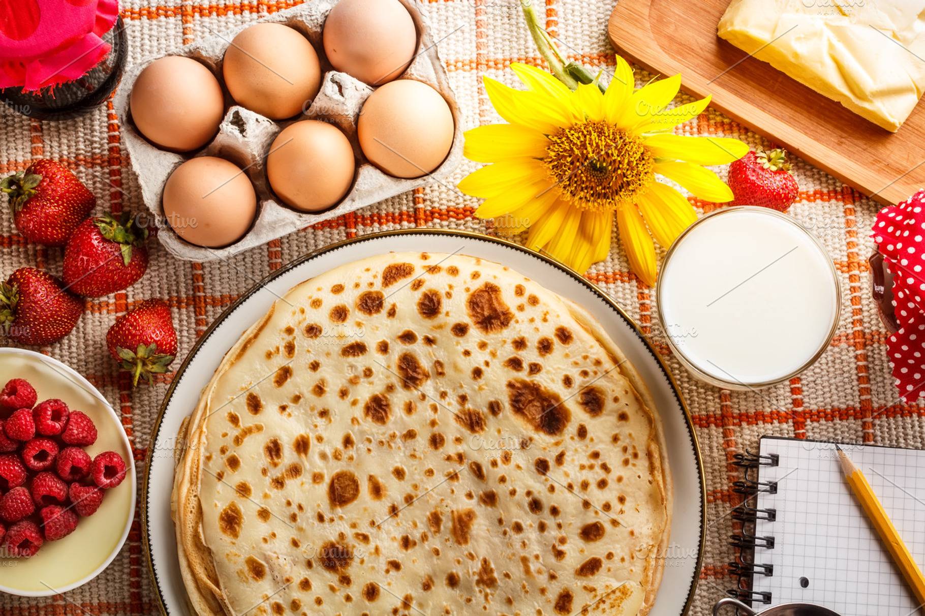 Pancakes stock photo containing delicious and dessert
