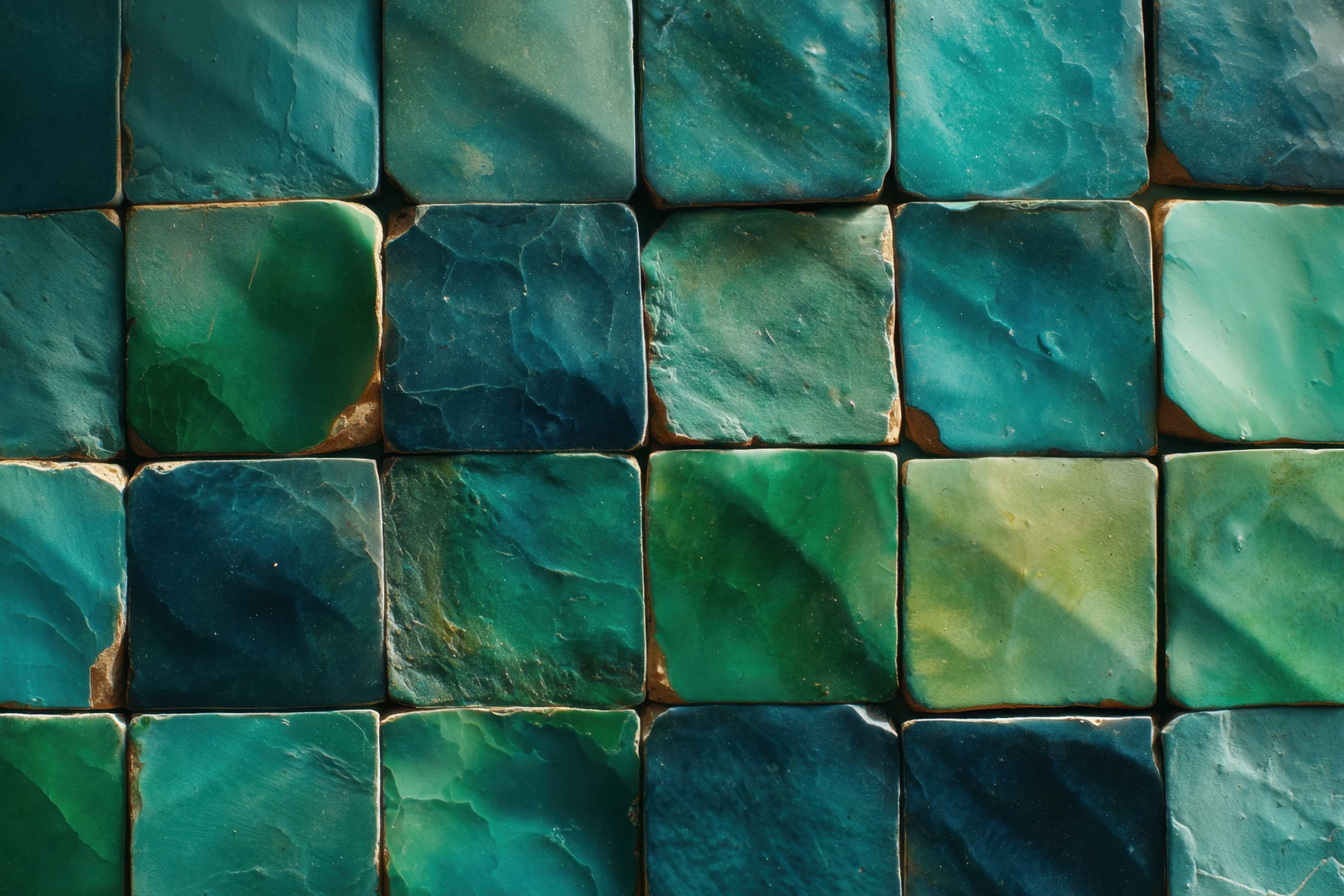 Textured green tile wall design, a Background Photo by AlyaAnd