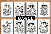 Fairy Houses Coloring Pages for Adul, a Decorative Illustration by Ink Gallery (Thumbnail 3 of 4)