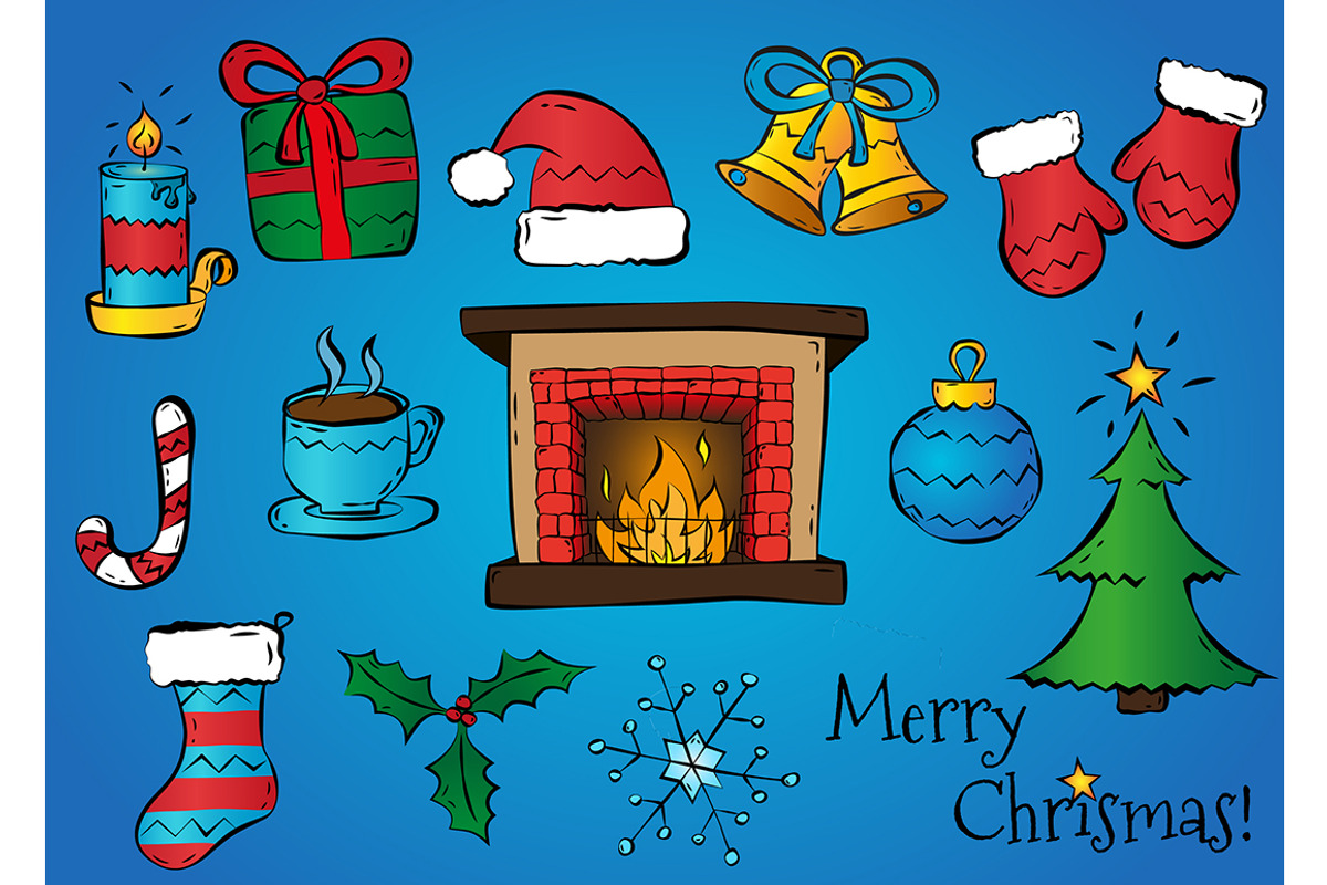 Christmas Set, vector clipart, an Icon by AnastasiaFlowStudio