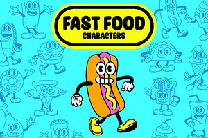 Vector Cartoon Fast Food Characters