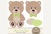 Green Teddy Bear Digital Paper, a Pattern Graphic by JennyL Designs (Thumbnail 2 of 4)