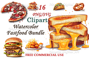 Delicious Watercolor Fastfood, an Object Graphic by Negarin Digital Art (Thumbnail 1 of 9)