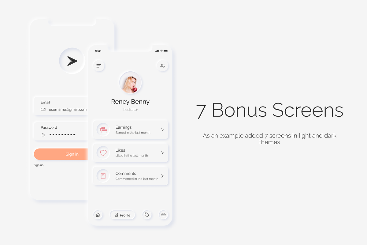 UI kit Neumorphic | Figma, an UI Kit Template by Wander Designs (Photo 7 of 8)
