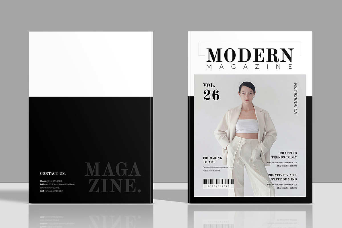 Modern Magazine Design Template, a Magazine Template by Spark_Creative