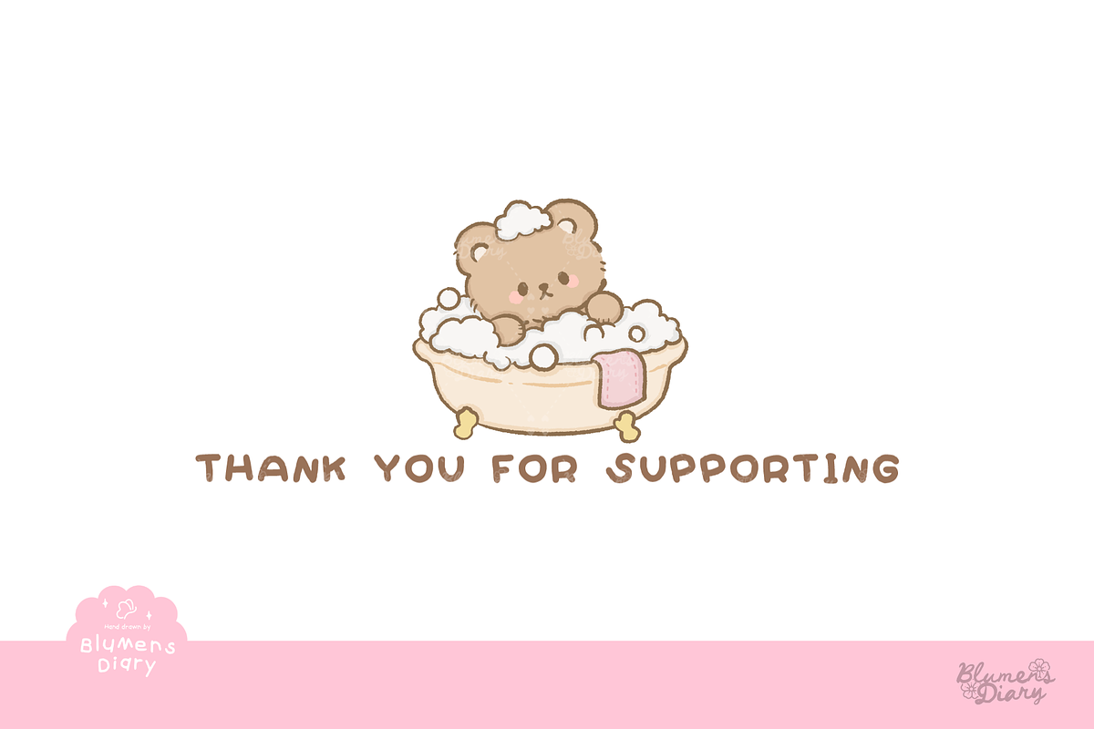 Bedtime Routine Cute Bear Clipart, an Animal Illustration by Blumensdiary (Photo 6 of 6)