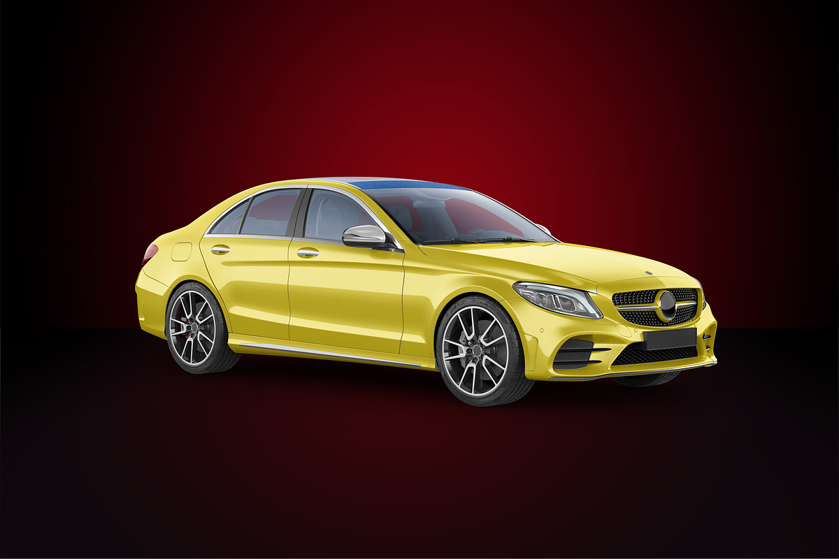 Mercedes-Benz sedan MockUp Set, a Product Mockup by PSD Market (Photo 2 of 6)