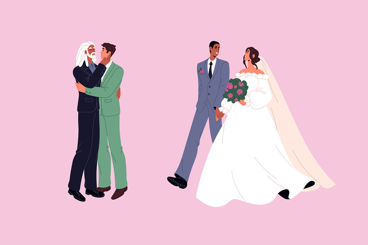 Couples wedding. Newlywed family set, a Person Illustration by PaperTrident (Photo 5 of 7)