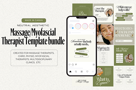 Massage Instagram Template Bundle, a Social Media Template by digitaldispositions