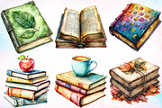 Watercolor Back to School Books PNG, a Seasonal Illustration by Canvas Craft (Thumbnail 3 of 3)