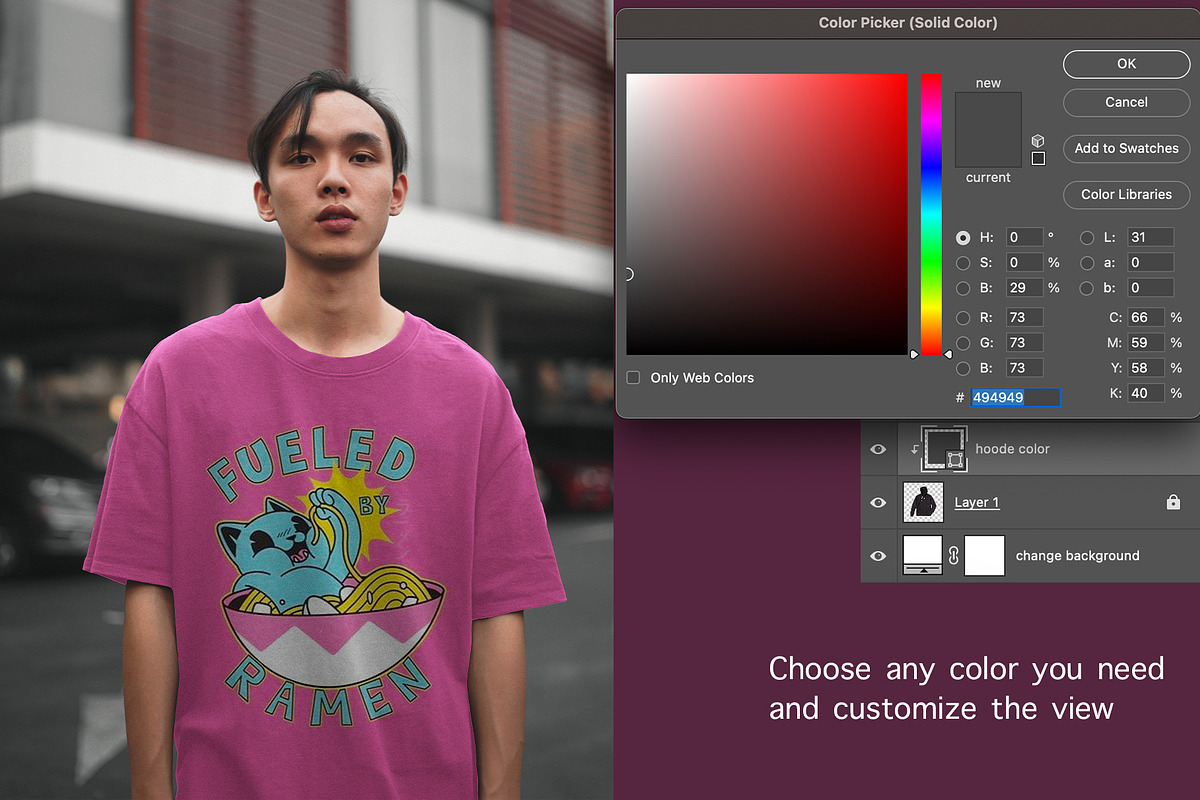 front oversize t-shirt mockup PSD, a Shirt Mockup by NH graphic (Photo 3 of 5)