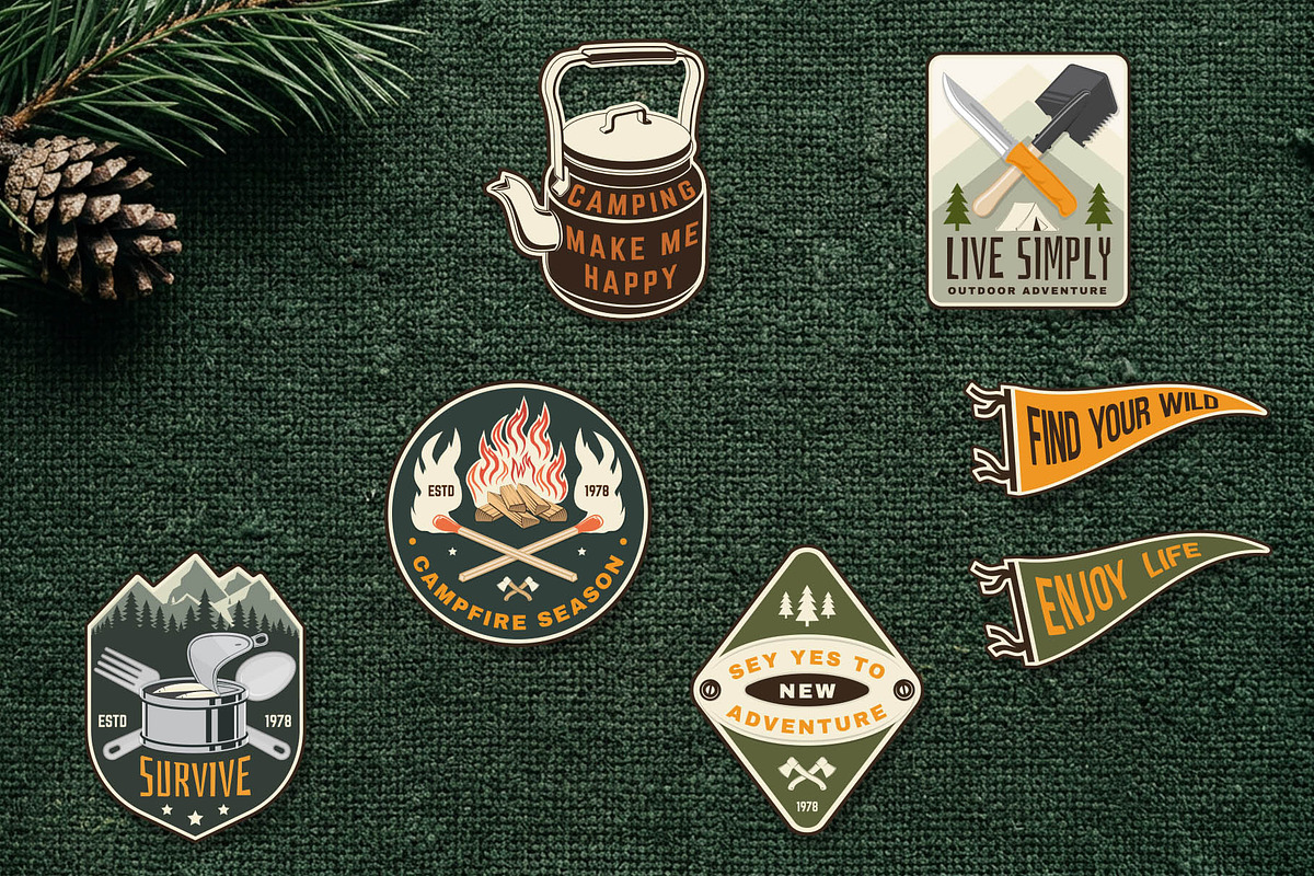 Vintage Camping Patch Bundle, an Object Graphic by sivVector (Photo 3 of 3)