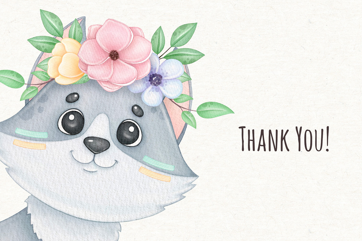 Watercolor Boho Animals Clipart, an Animal Illustration by ekossa_art (Photo 9 of 9)