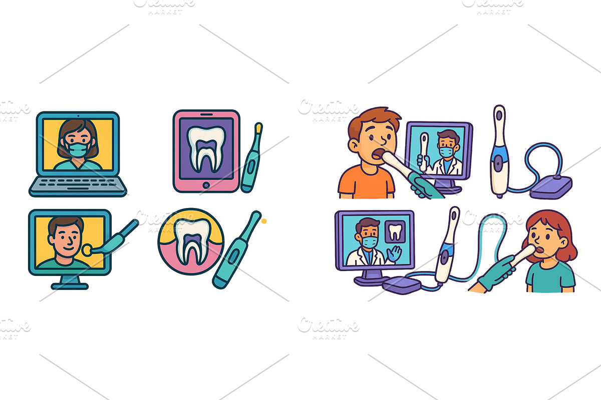 Virtual dental consultation shows, a Technology Illustration by ZinetroN