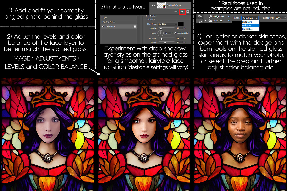Stained Glass Princess Dress Overlay, an Illustration by Paper Element (Photo 6 of 6)