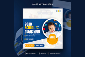 School admission social media post, a Social Media Template by Design Fly