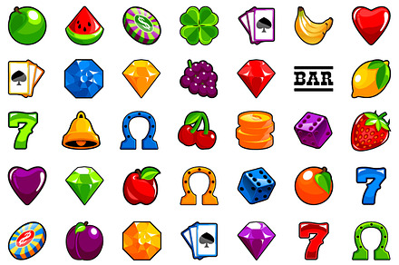 Vector Casino Slot Machine icons
