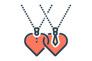 Love pendant color icon, a Duotone Icon by Creative priyanka